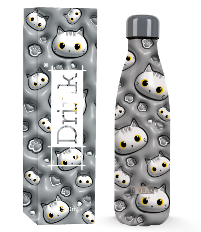 Borraccia Termica 500 ml WHITE CAT 3D