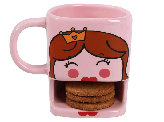 Tazza in ceramica Porta biscotti 250ml PRINCIPESSA