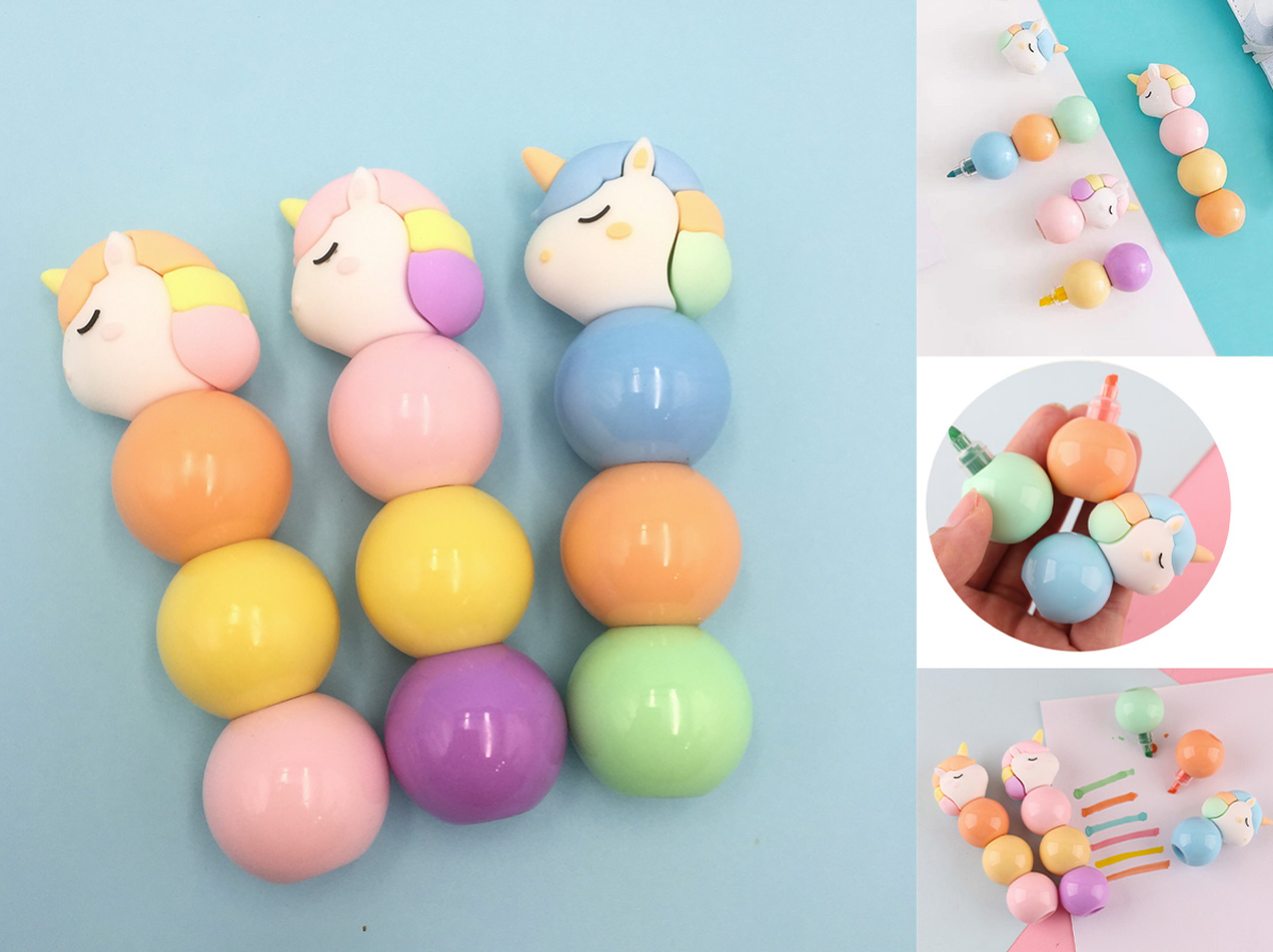 Evidenziatore tre colori UNICORNO ARANCIO