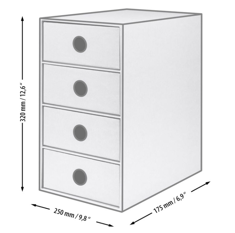 Box archivio 4 cassetti SOHO 175x310x250 Kraft avana