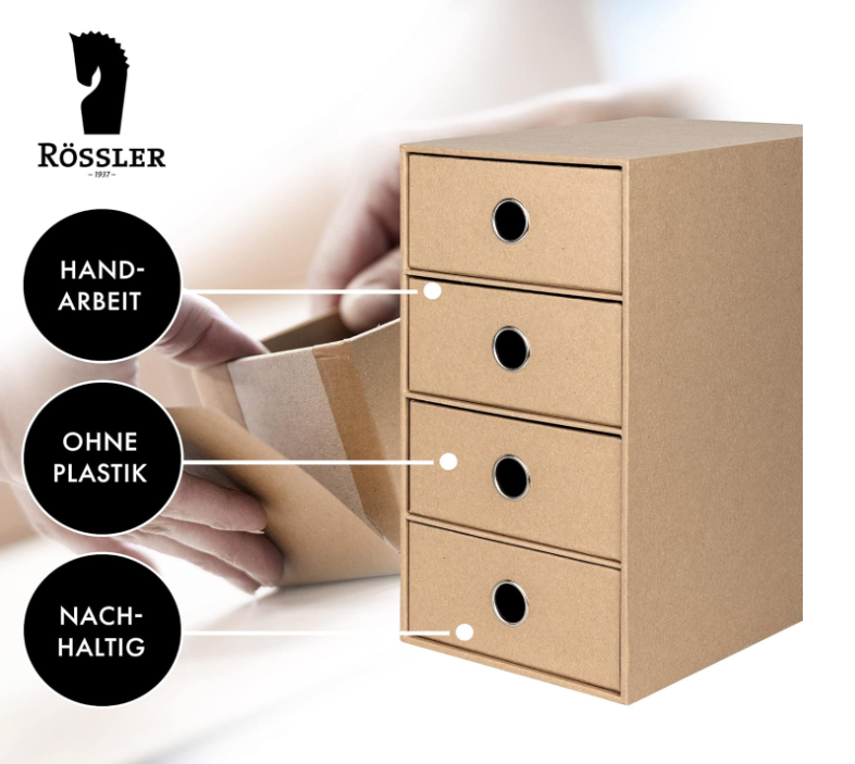 Box archivio 4 cassetti SOHO 175x310x250 Kraft avana