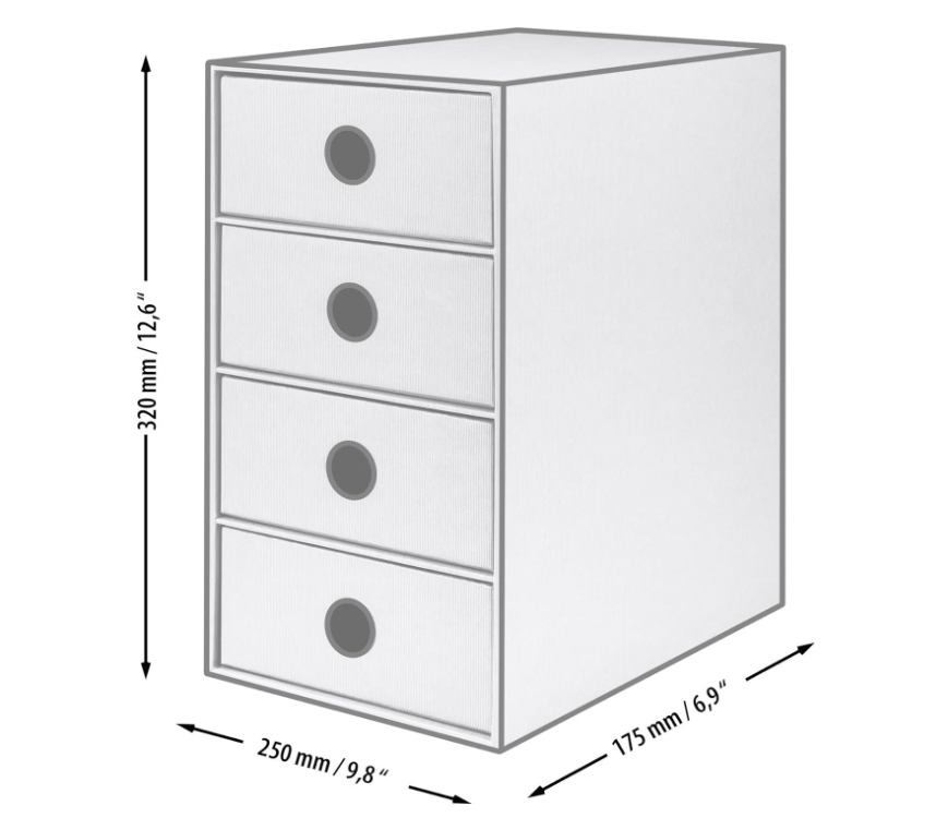Box archivio 4 cassetti SOHO 175x310x250 Menta/mint