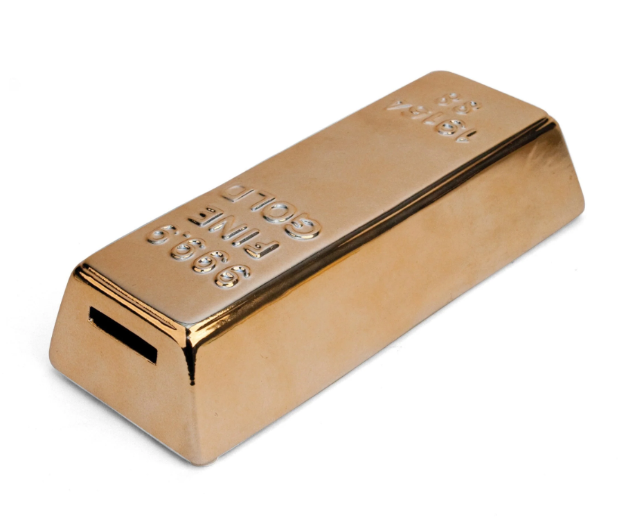 Salvadanaio Lingotto in ceramica