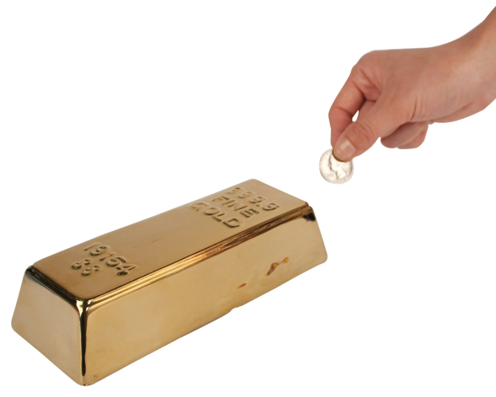 Salvadanaio Lingotto in ceramica