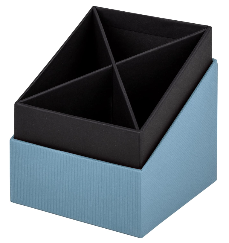 Cubo portapenne SOHO 86x86x100mm denim blu