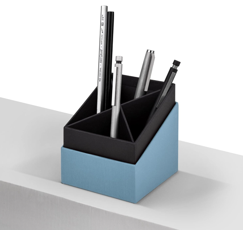 Cubo portapenne SOHO 86x86x100mm denim blu