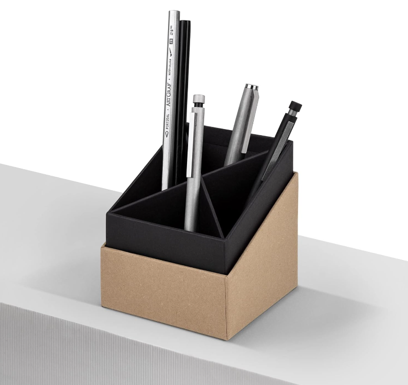 Cubo portapenne SOHO 86x86x100mm Kraft avana