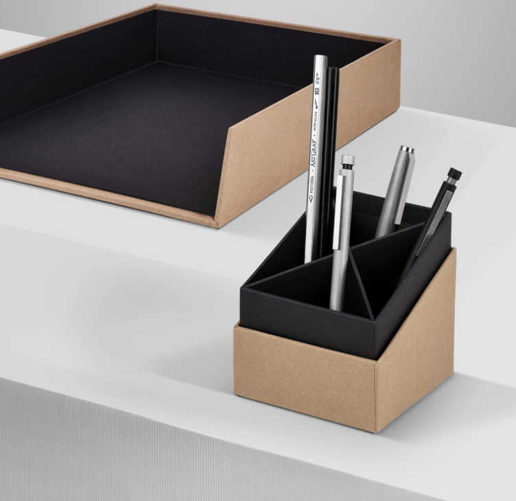 Cubo portapenne SOHO 86x86x100mm Kraft avana