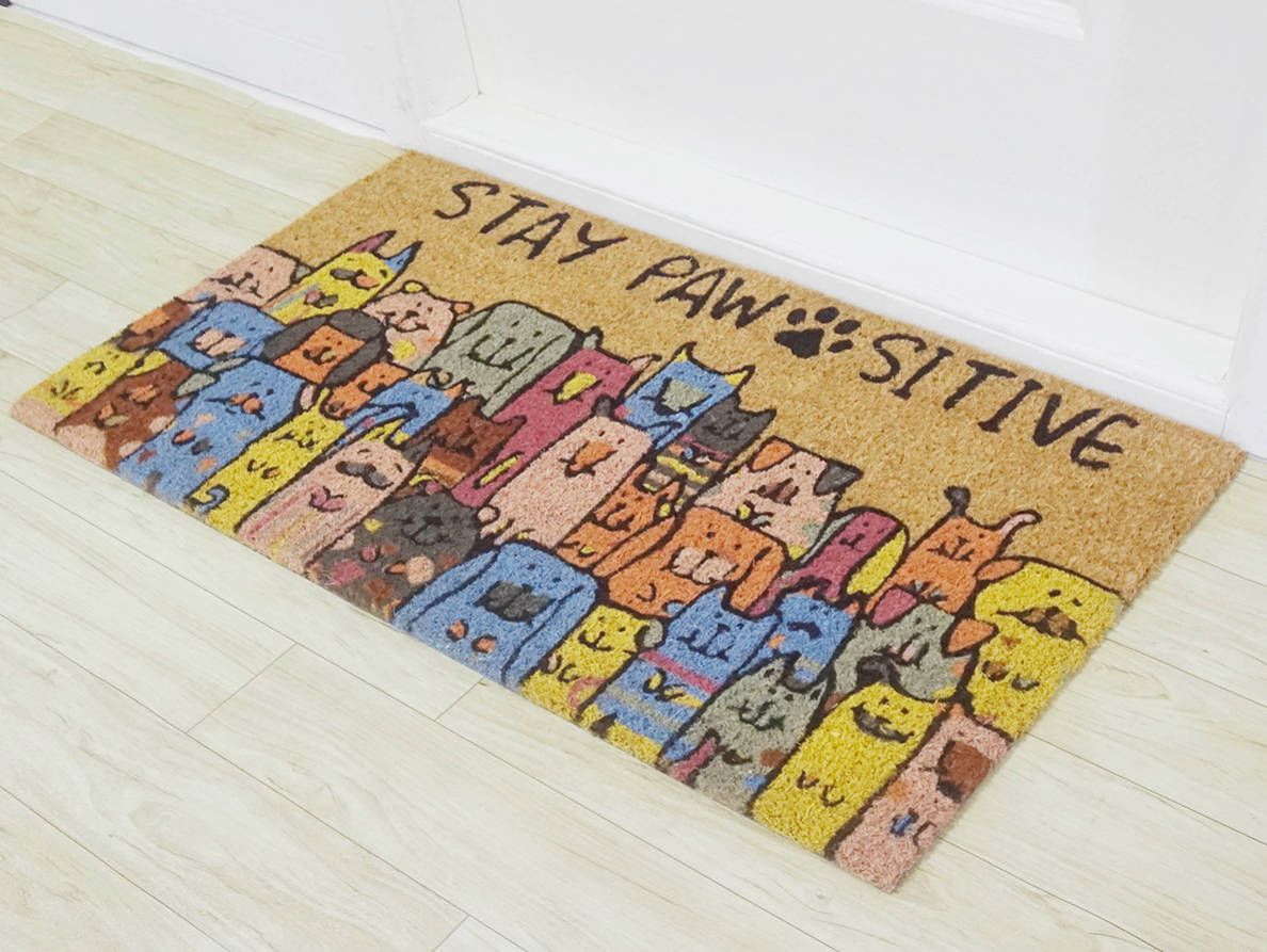 Zerbino "STAY PAWSITIVE" 70X40X2 cm