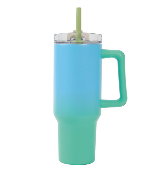 Borraccia Termica con manico 1200 ml Sfumata Verde/Azzurro