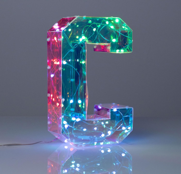 Lampada a LED USB Multicolore - Lettera "C"