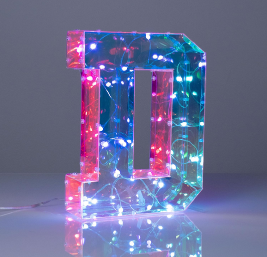 Lampada a LED USB Multicolore - Lettera "D"
