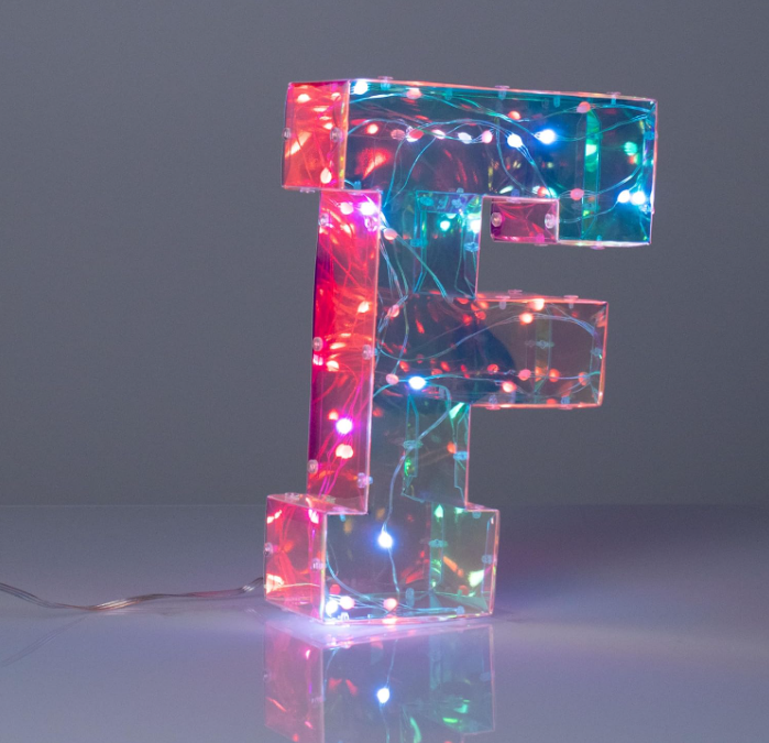 Lampada a LED USB Multicolore - Lettera "F"
