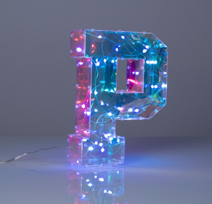Lampada a LED USB Multicolore - Lettera "P"