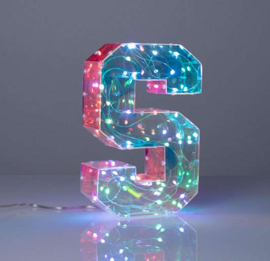 Lampada a LED USB Multicolore - Lettera "S"