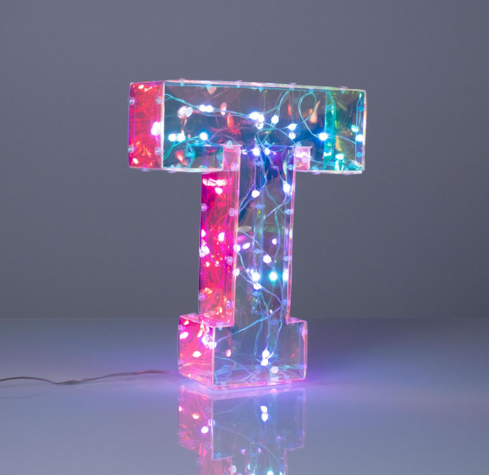 Lampada a LED USB Multicolore - Lettera "T"