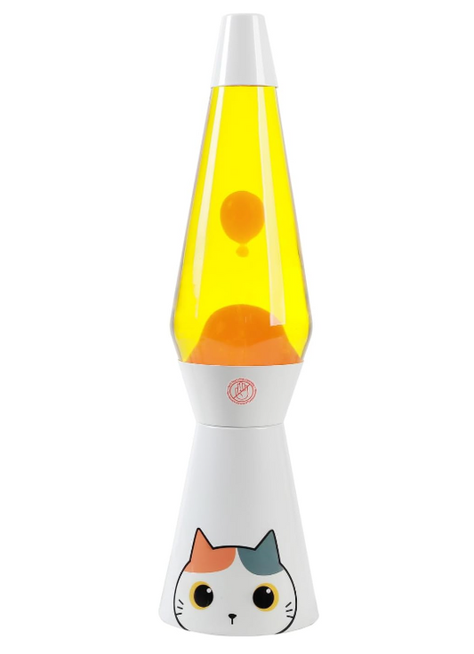 Lampada Lava 36 cm ORANGE CAT liquido Giallo, cera Arancione