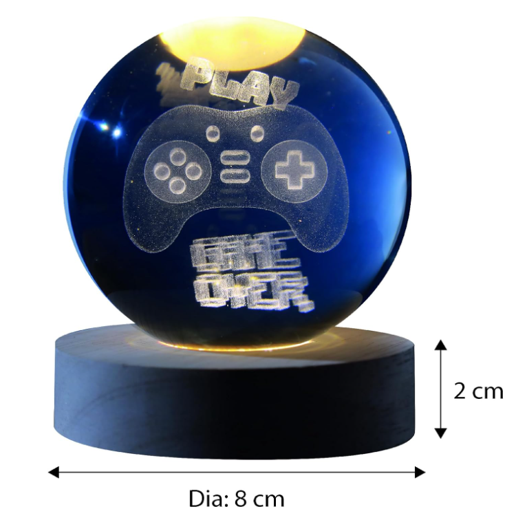 Sfera di vetro 3D con Led RGB Multicolore cavo USB a tema LETS PLAY