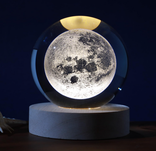 Sfera di vetro 3D con Led RGB Multicolore cavo USB a tema LUNA