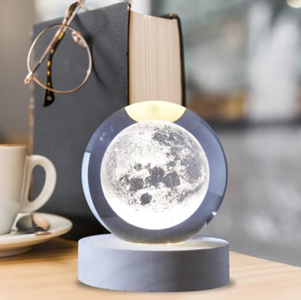 Sfera di vetro 3D con Led RGB Multicolore cavo USB a tema LUNA