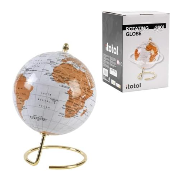 Mappamondo bianco e oro