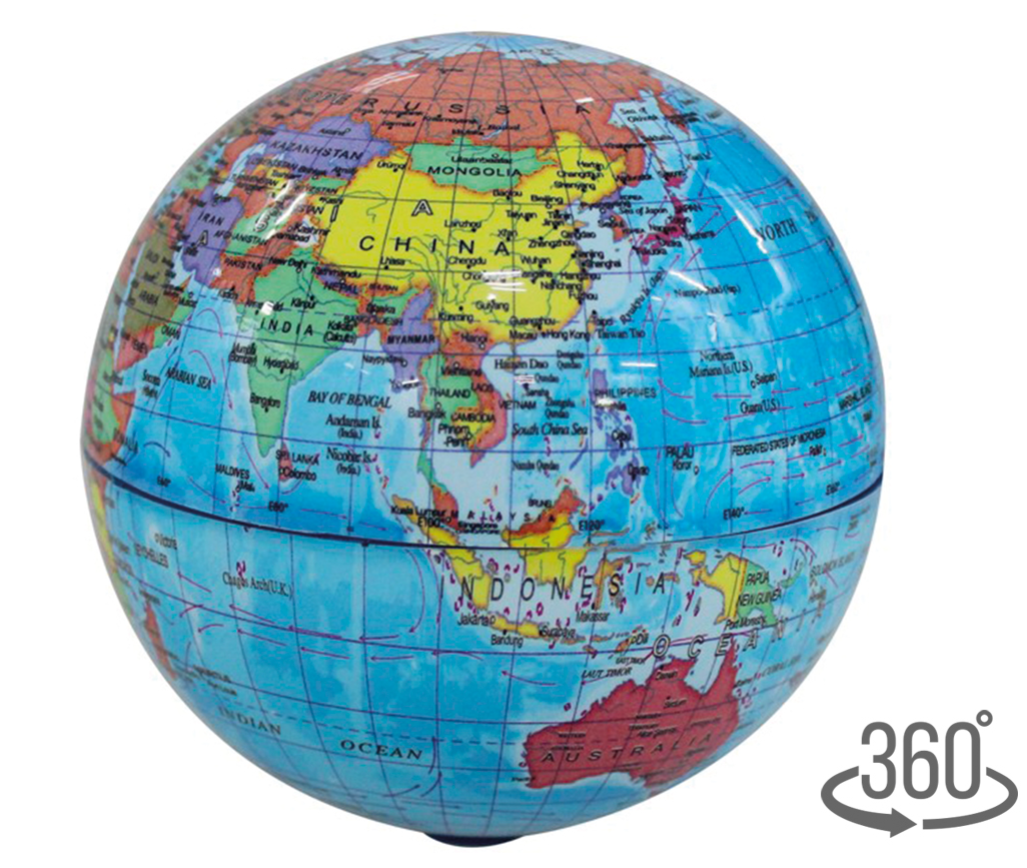 Mappamondo rotante cartina politica