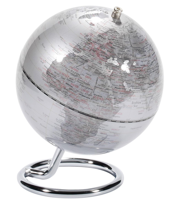 Mini mappamondo GALILEO SILVER