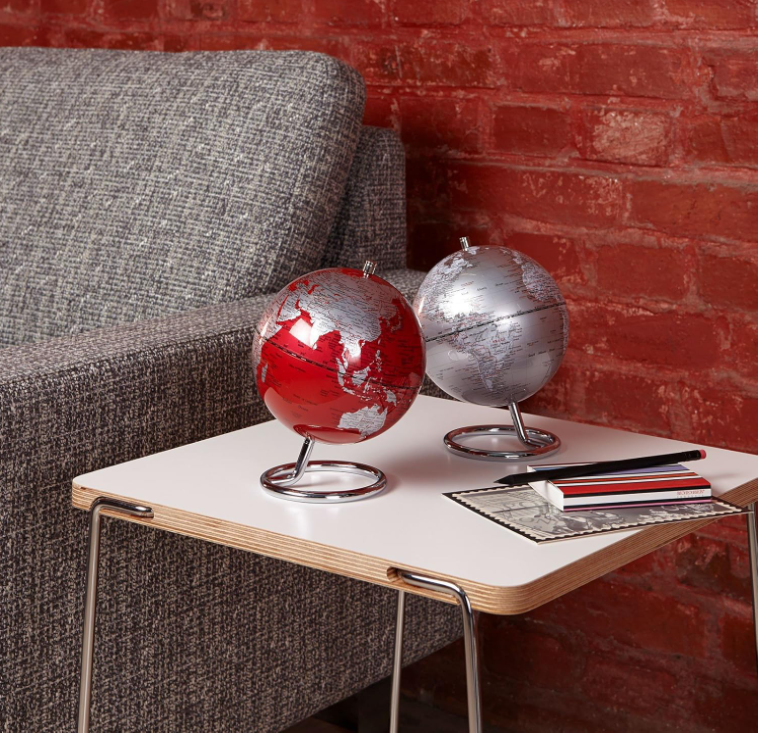 Mini mappamondo GALILEO SILVER