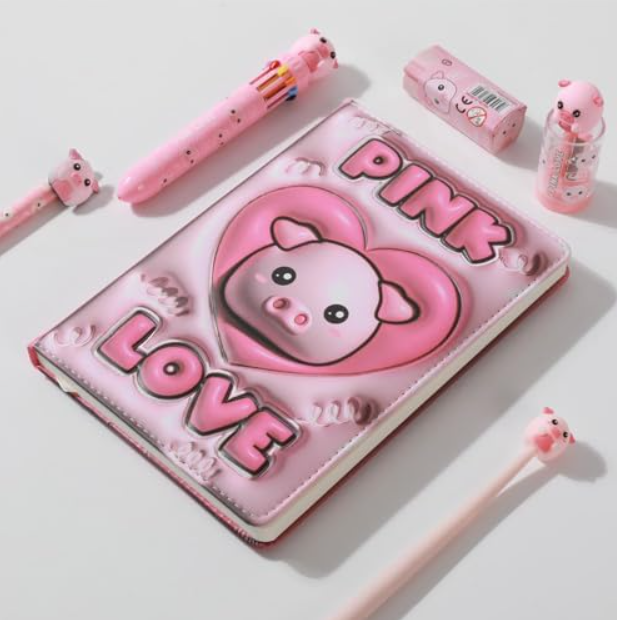 Notebook A5 PINK LOVE 3D