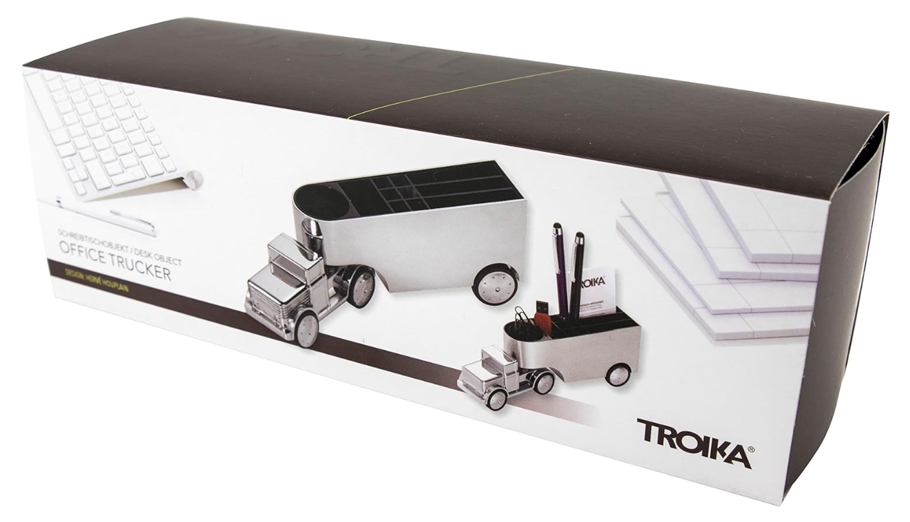 Organizer da scrivania in acciaio a forma di Camion Rimorchio