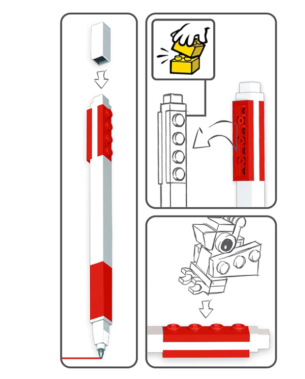 Penna Gel Rosso Lego + Minifigure