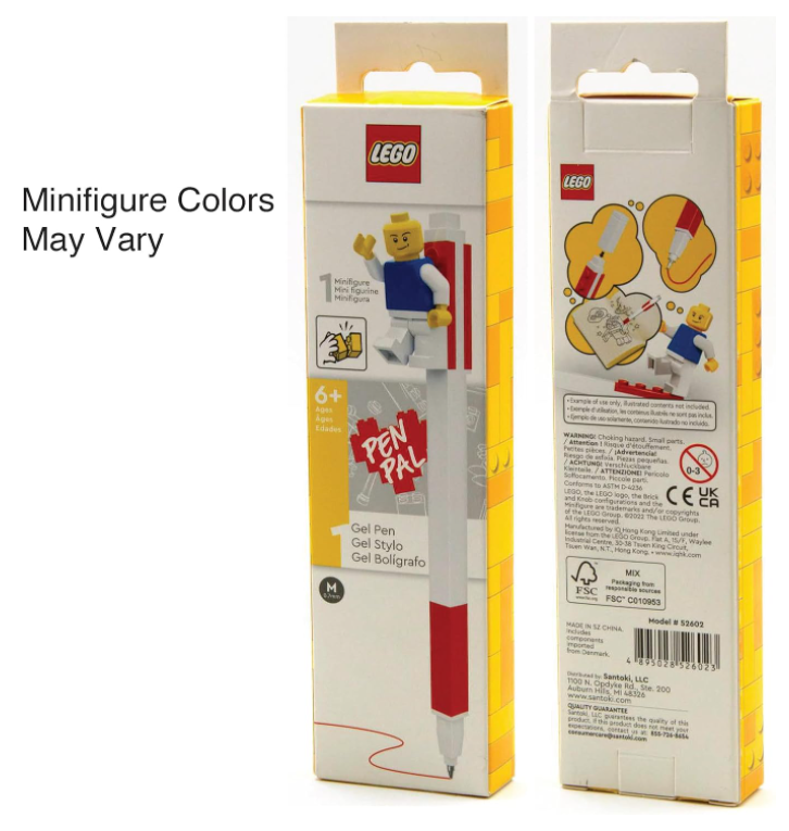 Penna Gel Rosso Lego + Minifigure