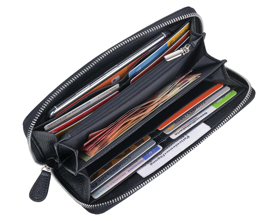 Portafoglio da donna 18 tasche + 6 scomparti Nero