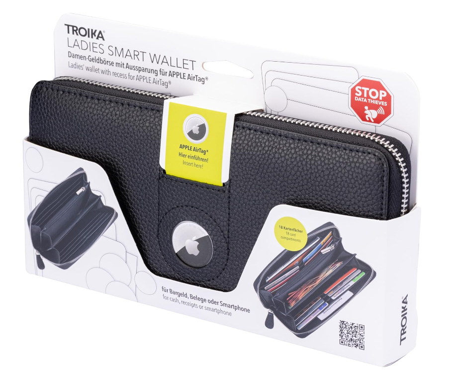 Portafoglio da donna 18 tasche + 6 scomparti Nero