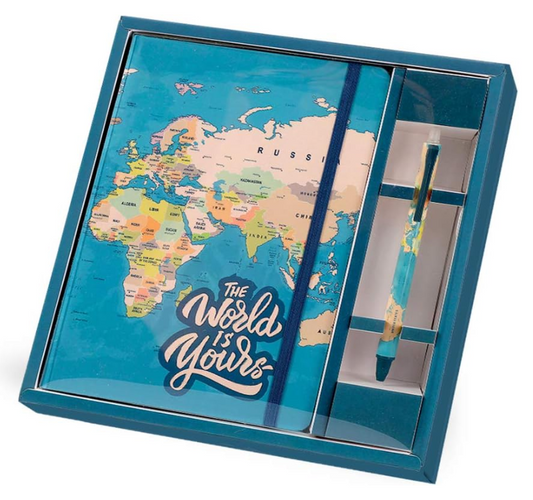 Quaderno A5 + Penna BLUE MAPS