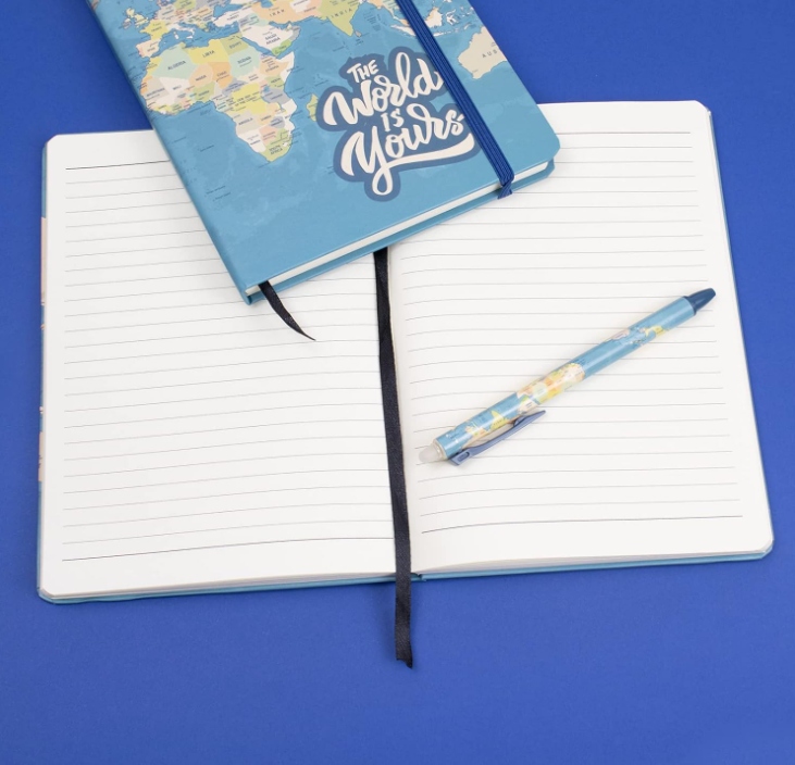 Quaderno A5 + Penna BLUE MAPS