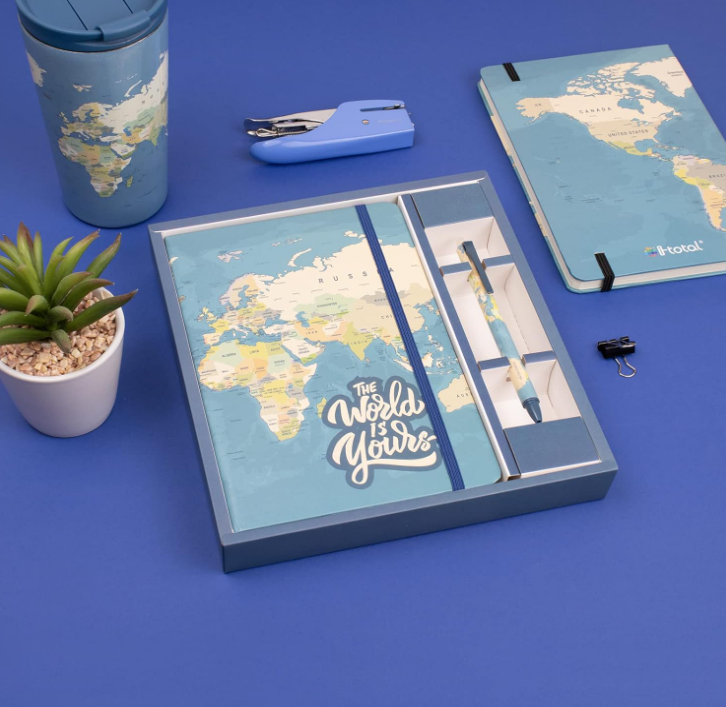 Quaderno A5 + Penna BLUE MAPS