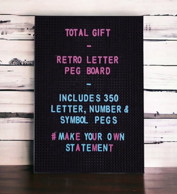 Lavagna Retro a pioli con lettere numeri e simboli