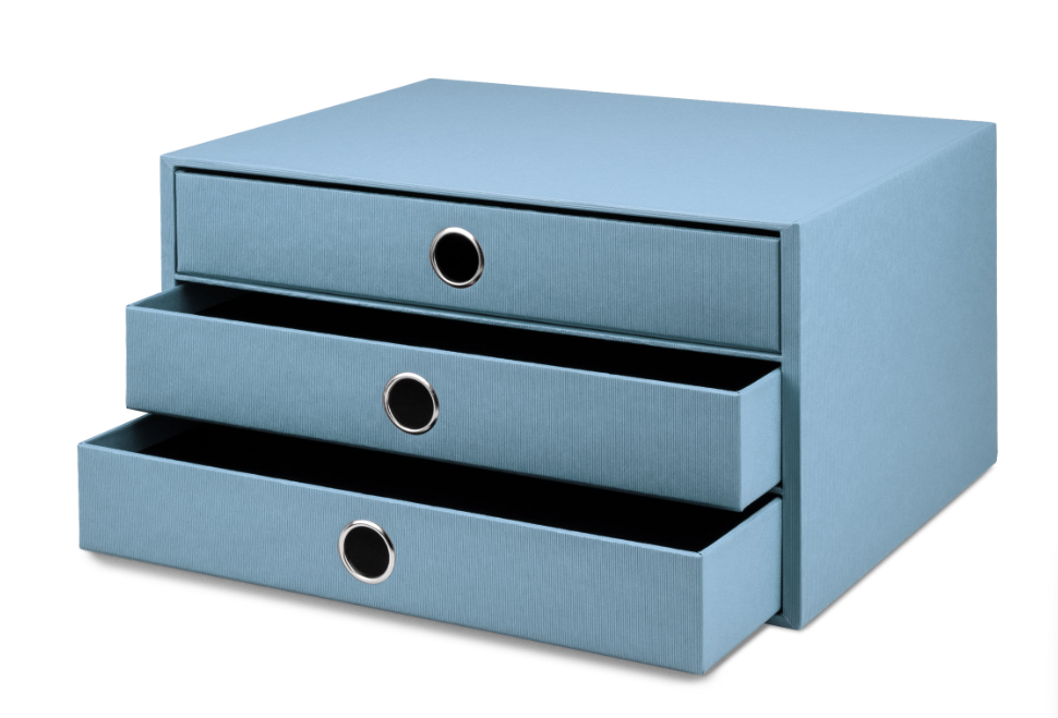 Scatola a 3 cassetti SOHO A4 Denim Blu