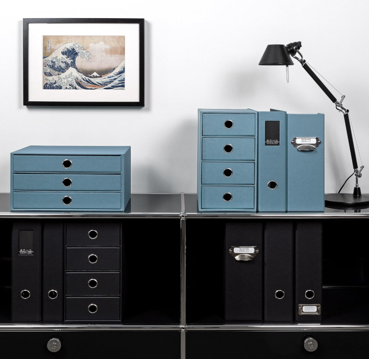 Scatola a 3 cassetti SOHO A4 Denim Blu