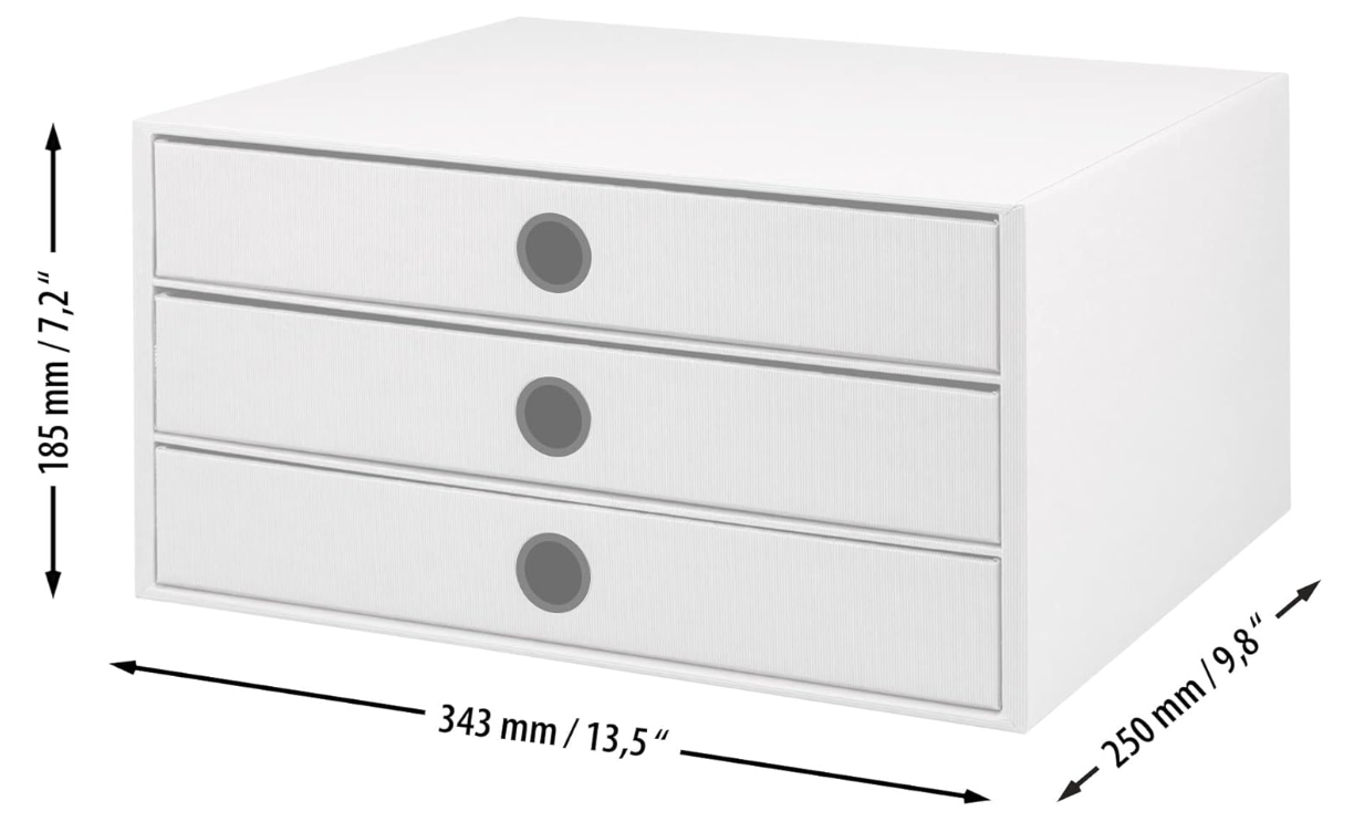 Scatola a 3 cassetti SOHO A4 Denim Blu