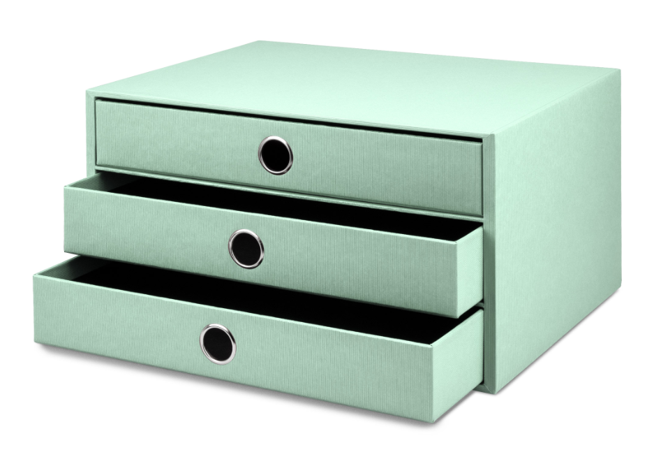 Scatola a 3 cassetti SOHO A4 Menta/Mint