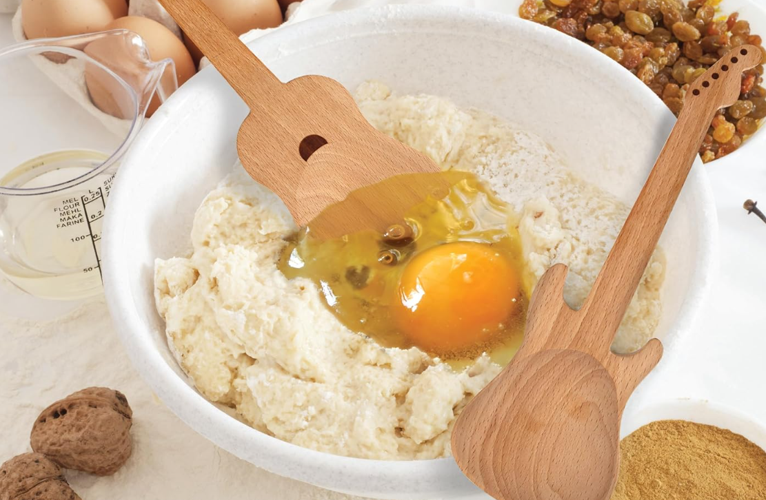 Set 2 Cucchiai in Legno Chitarra Rock