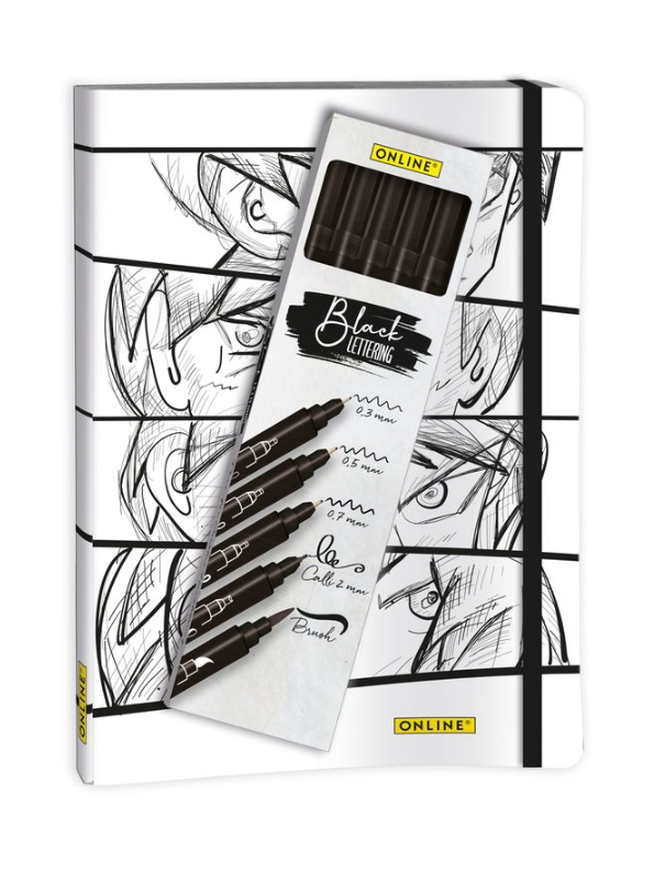 Bullet Journal con 5 pennarelli Black Lettering Manga Tutorial