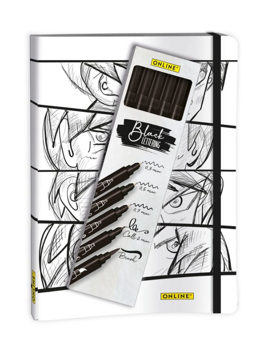 Bullet Journal con 5 pennarelli Black Lettering Manga Tutorial