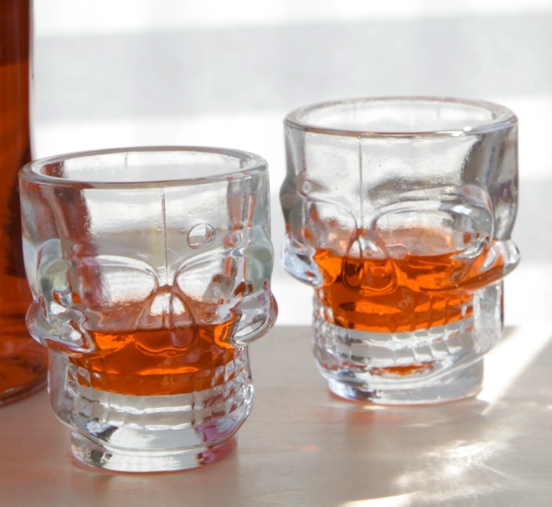 Set 4 Bicchieri a forma di Teschio da 30ml
