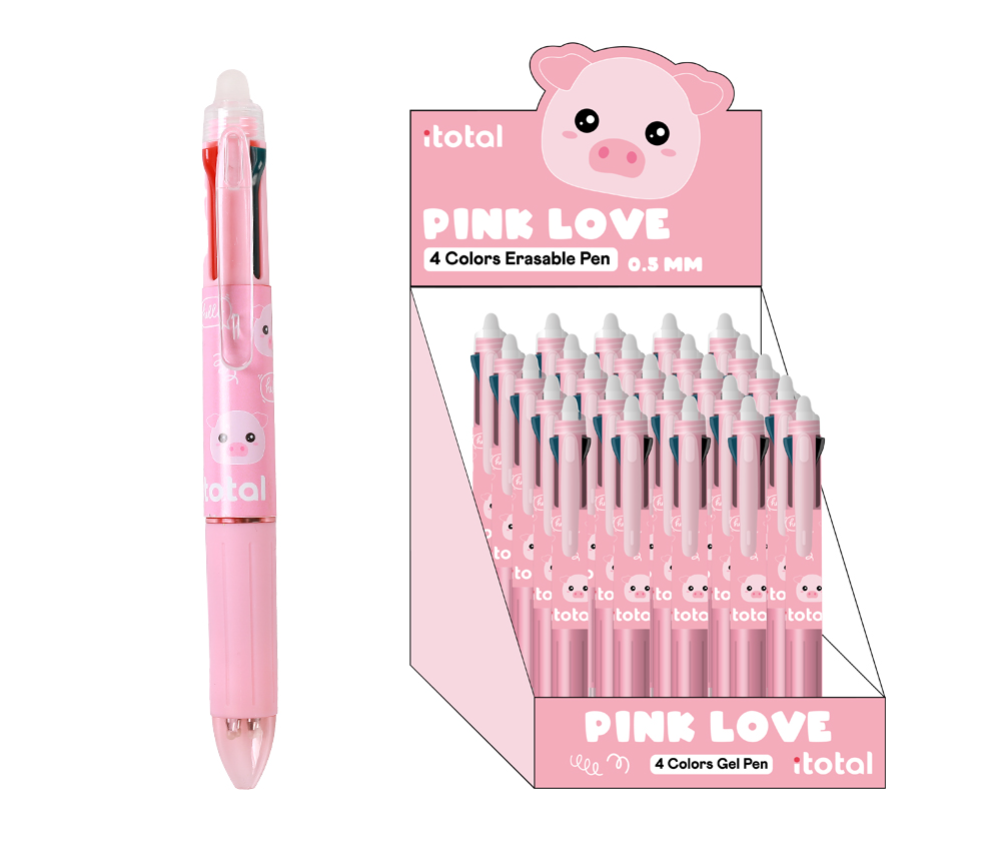 Penna Cancellabile 4 COLORI MAIALINO ROSA