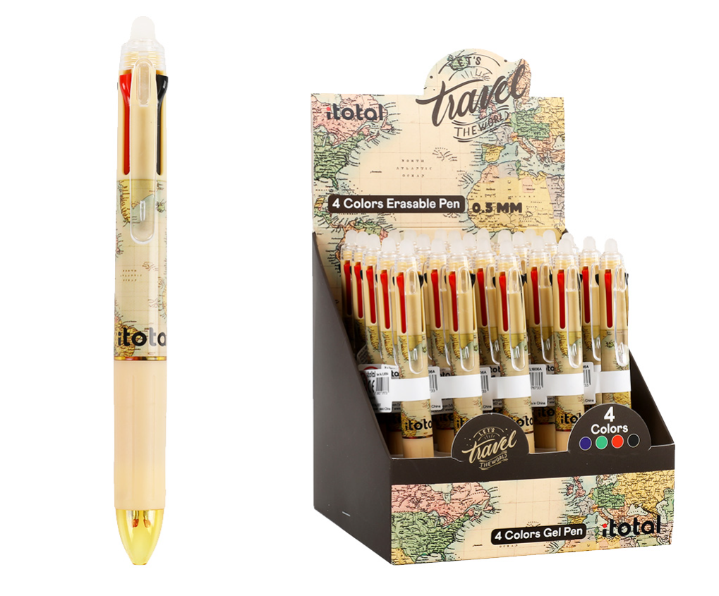 Penna Cancellabile 4 COLORI OLD MAP