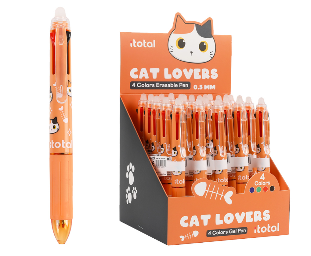 Penna Cancellabile 4 COLORI ORANGE CAT