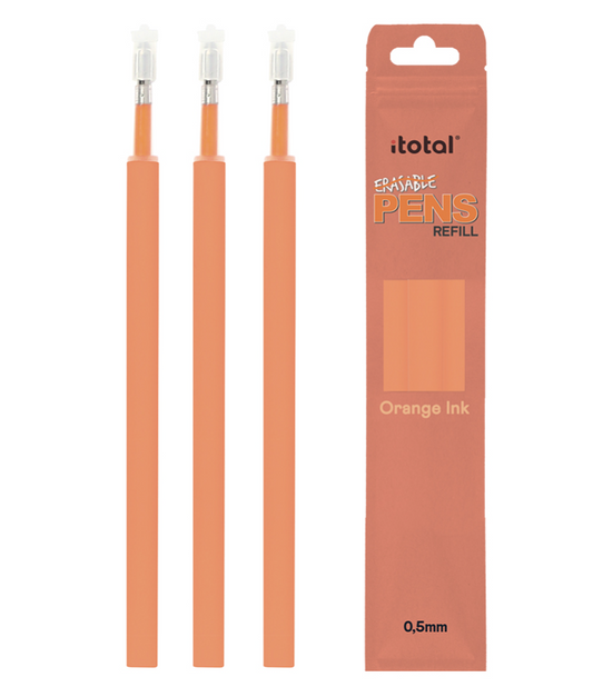 Refill inchiostro cancellabile set 3 pezzi ARANCIONE